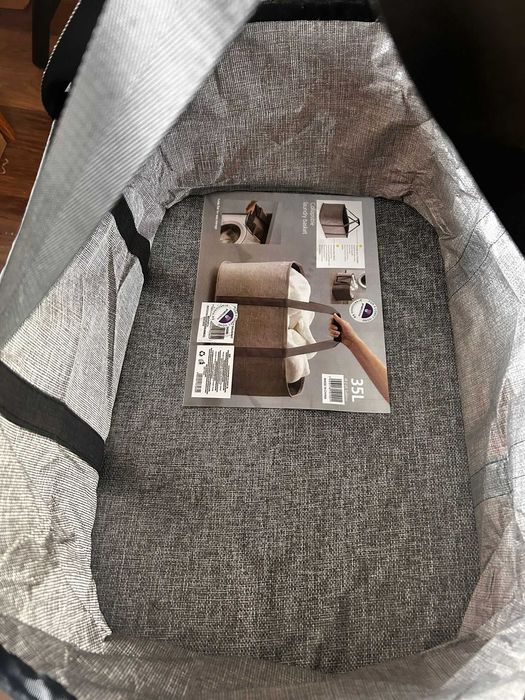 Сгъваема кошница за пране – 35 литра, с плътно дъно и със дълги дръжки