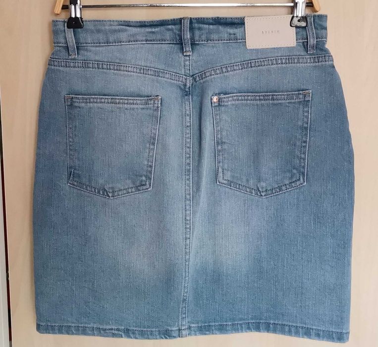 Fusta mini blugi denim elastic dama femei H&M mar 38 NOUA