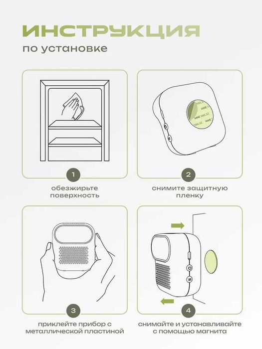 Озонатор для холодильника LUFTR, поглотитель запахов USB