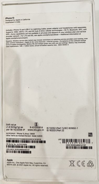 iPhone 13 Blue, 128GB