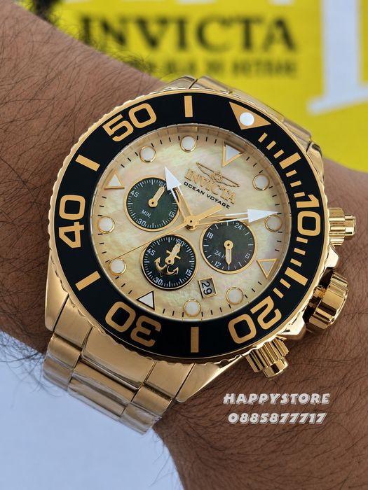 INVICTA Ocean Voyage Gold 52 mm, Инвикта нов мъжки часовник