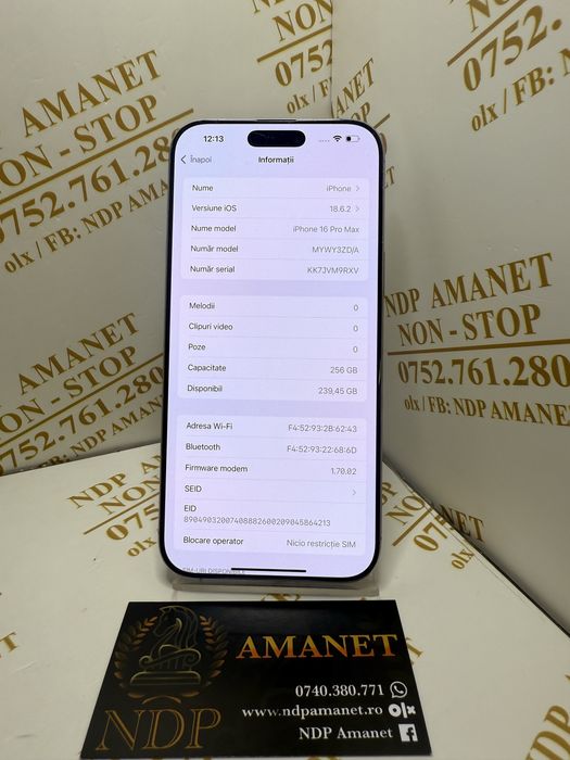 NDP Amanet Braila Iphone 16 Pro Max(51729)