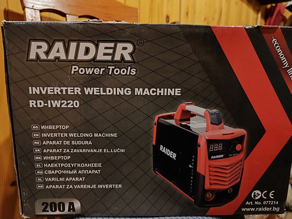 Инверторен електрожен Raider RD-IW220, 200A