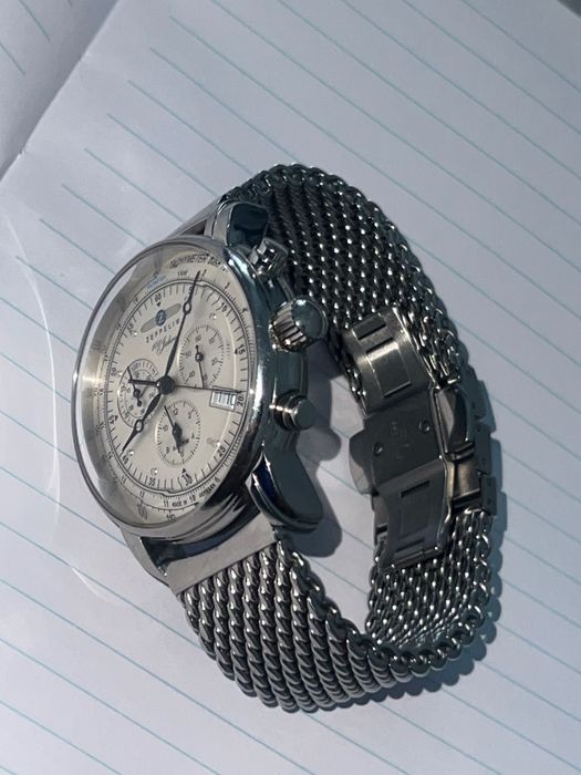 Zeppelin 100 Jahre Chronograph Alarm 7680M-1 – Swiss Ronda – Milanese