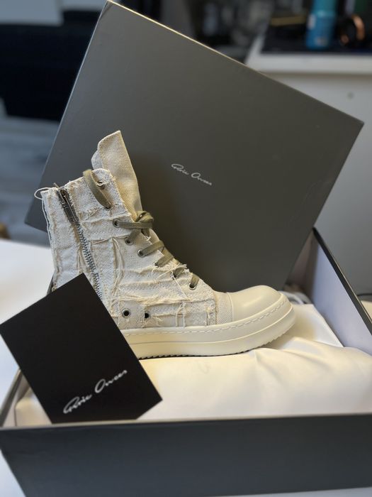 Rick Owens Ramones DRKSHDW slashed milky