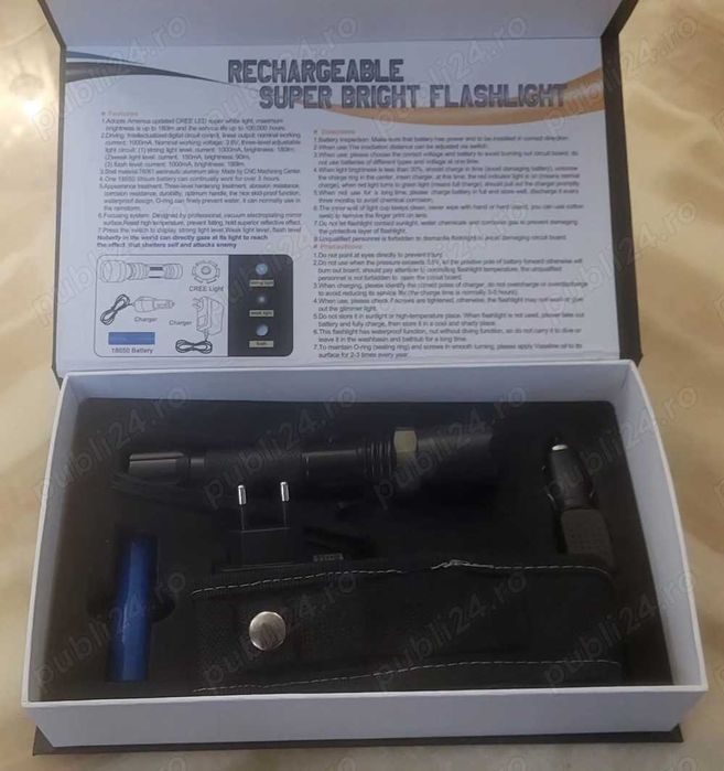 Lanterna super luminoasa cu adaptor