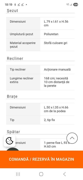 Canapea Mobexpert - DERBY cu recliner manual