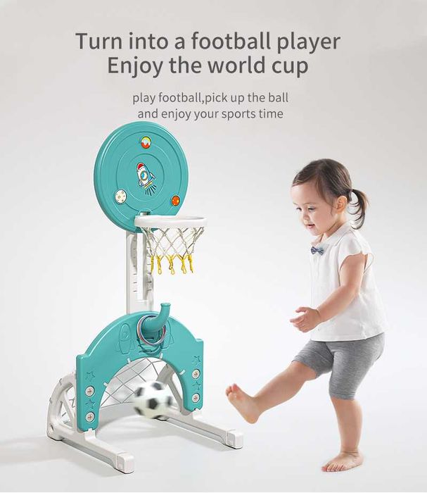 Игровая площадка для детей 5 в 1: качели, горка, бассейн, спорт dm8