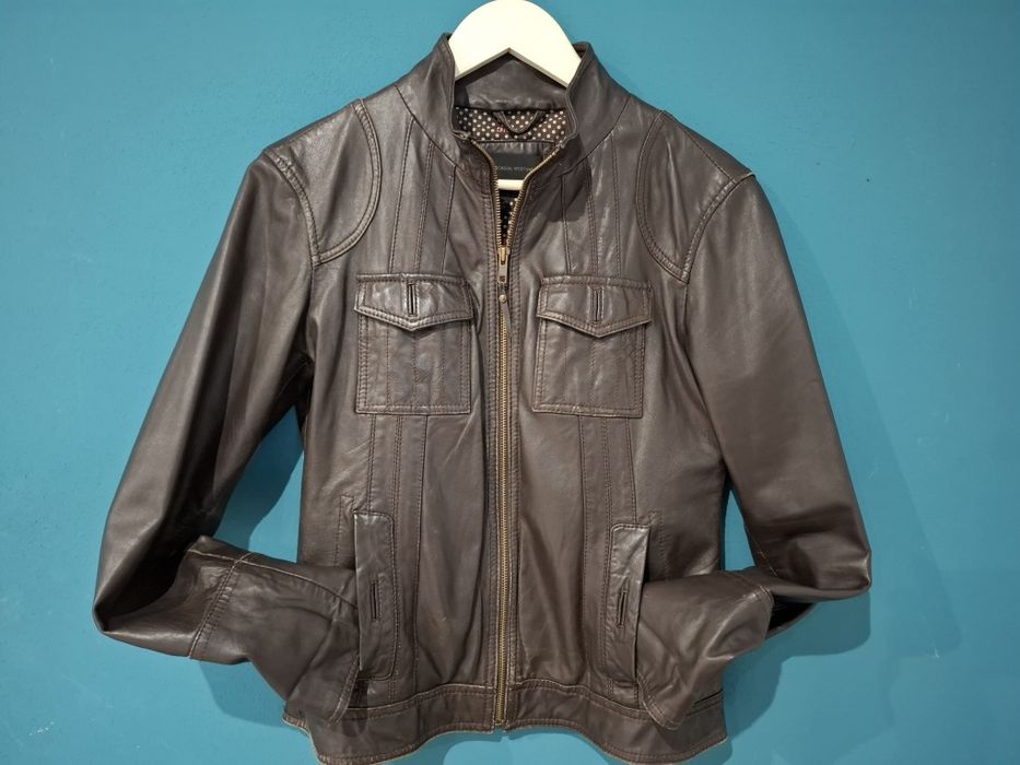 Geaca de piele Mango femei marimea M/L