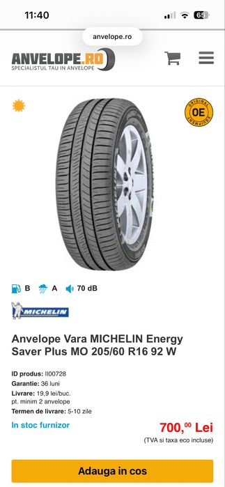 Anvelope 205/60/R16 Michelin Cauciucuri Vară