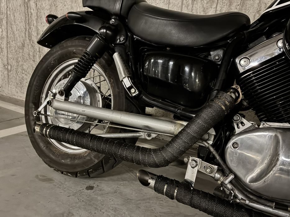 Yamaha Virago 535 - Black Widow Drag Pipes, прави тръби за Ямаха Вираго 535