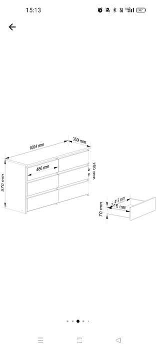 Comoda gri antracit 100cm x35cm