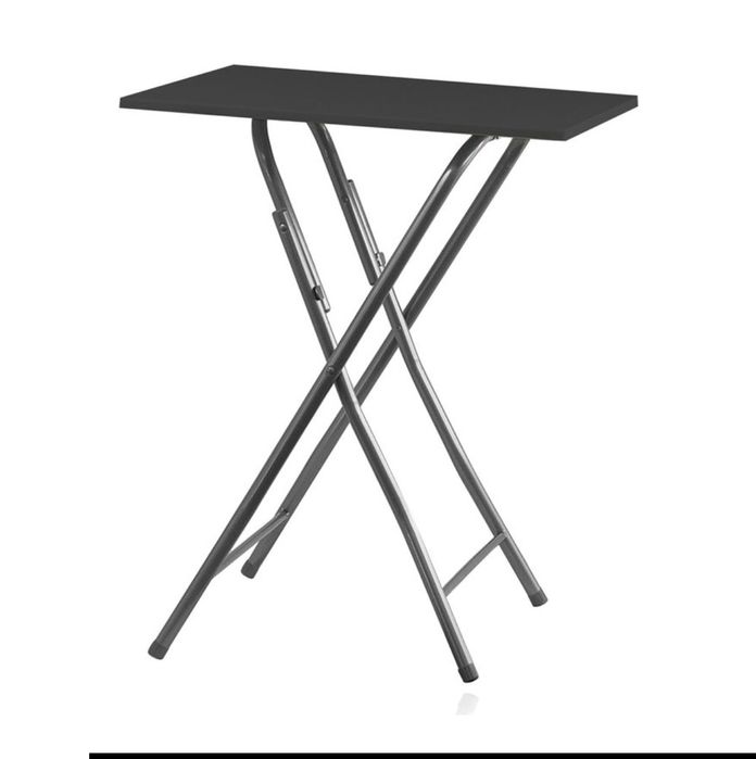 Сгъваема маса, Черна, Метална, MDF, 8x38x65см
