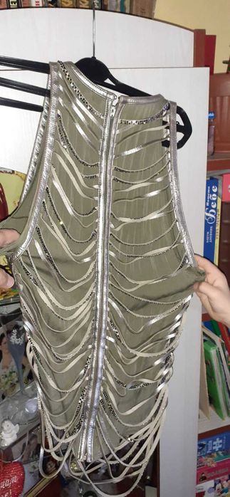 Jean- Claude JITROIS leather top agneau/ python/ swarowski