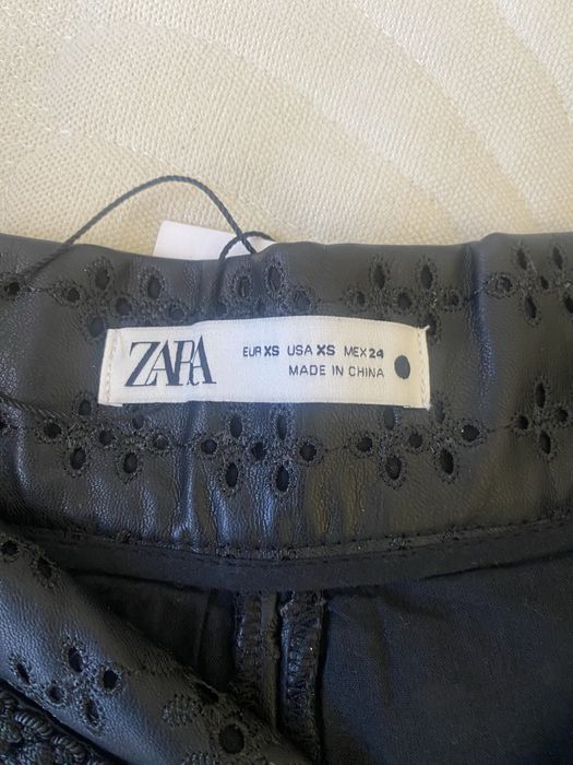 Zara панталон къс еко кожа