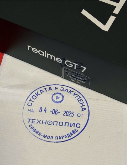 КАТО НОВ 512GB Realme GT7 Гаранция Technopolis 2027г. Blue GT 7