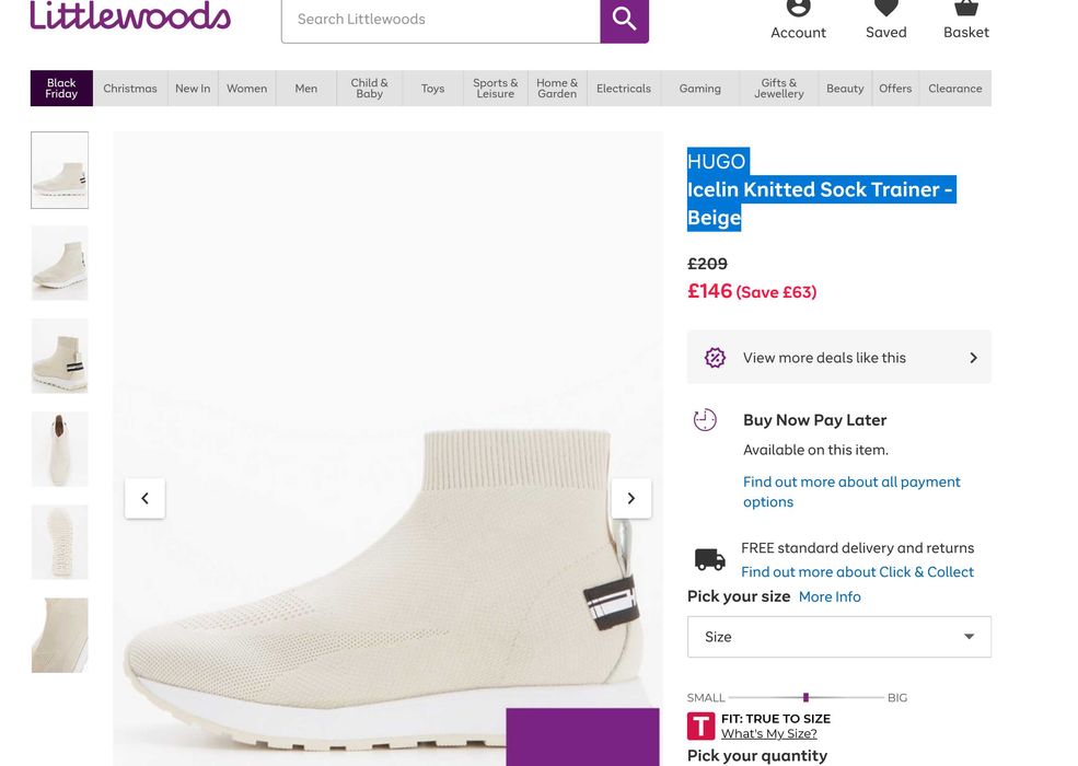 HUGO Icelin Knitted Sock Trainer 36ти номер 23.5см стелка НОВИ ОРИГИНА