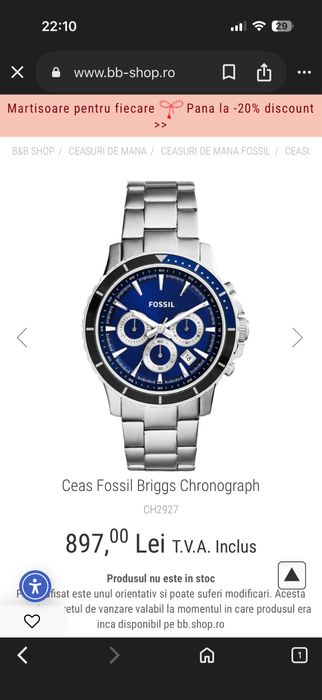 Ceas Fossil Briggs Chronograph CH2927.