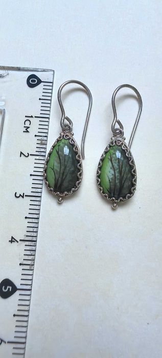 Старинные серьги Финифть