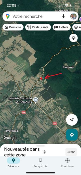 Teren intravilan de 1200m2 în comuna Vârful Câmpului