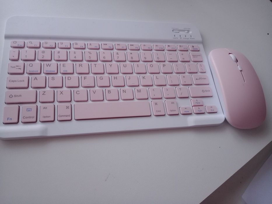 Combo tastatură + mouse wireless ultra-subțire, compatibil cu iPad, Android și alte modele, baterie reîncărcabilă