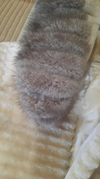 Светлая шуба мутон