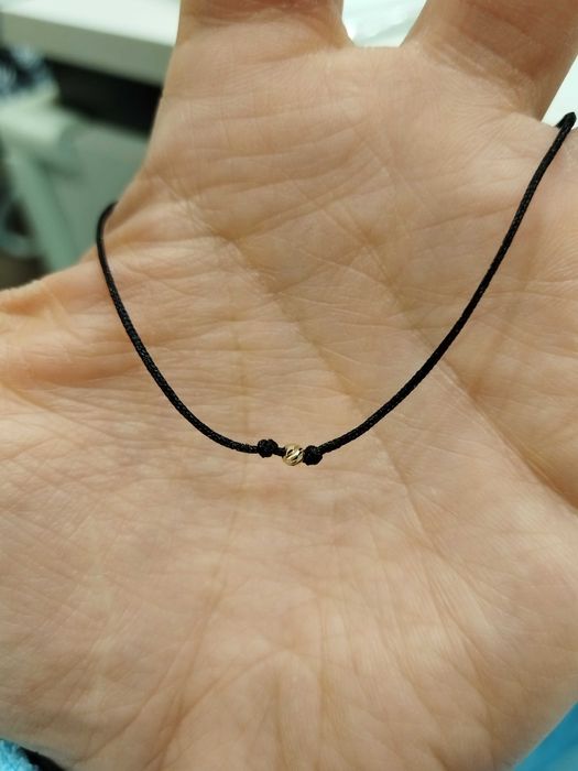 Гривна със Златно топче 14К + картичка с текст по ваш избор