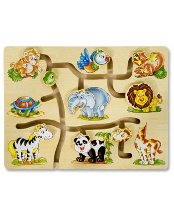 Дървен пъзел-лабиринт Pino - Джунгла