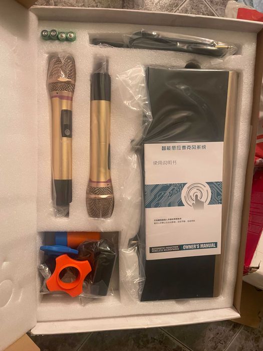 Безжична микрофонна система 2 канала, функция против обратна връзка