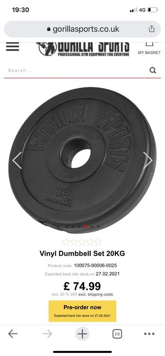 Gantere reglabile profi germany set 20 kg-10+10=20 kg noi in cutie