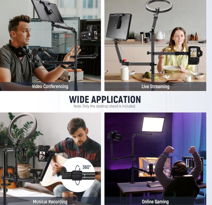 Стойка за бюро. Система. камера. Влог. продукти. гейминг. видео. фото.