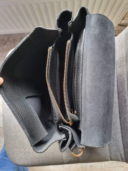 Черна кожена чанта