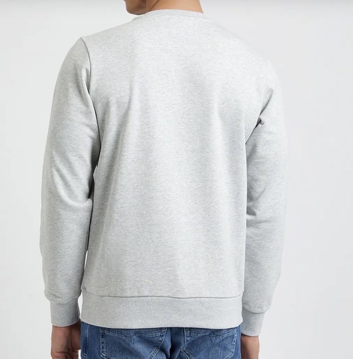 DIESEL Grey Melange S-Girk Cotton Blend мъжка блуза