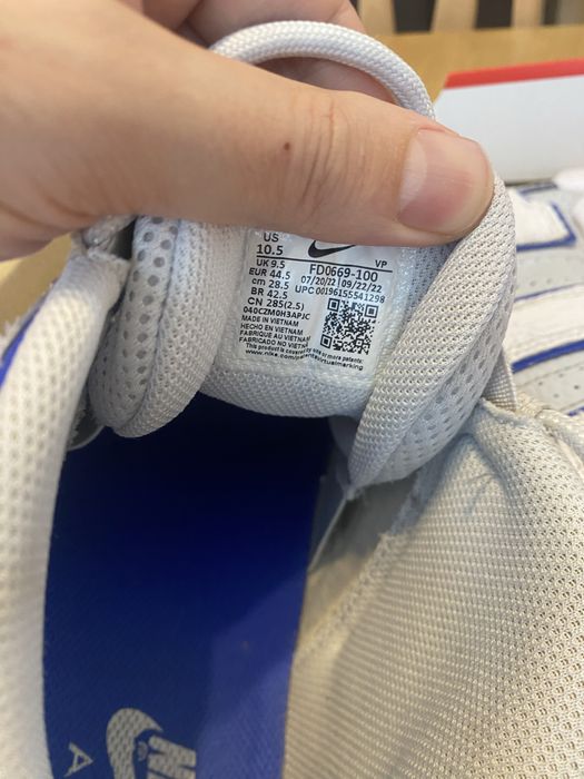 Nike Air More Uptempo Embossed White Royal Blue FD0669-100 №44.5