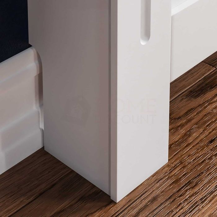 Panou decorativ- Masca calorifer, lemn MDF alb lucios L