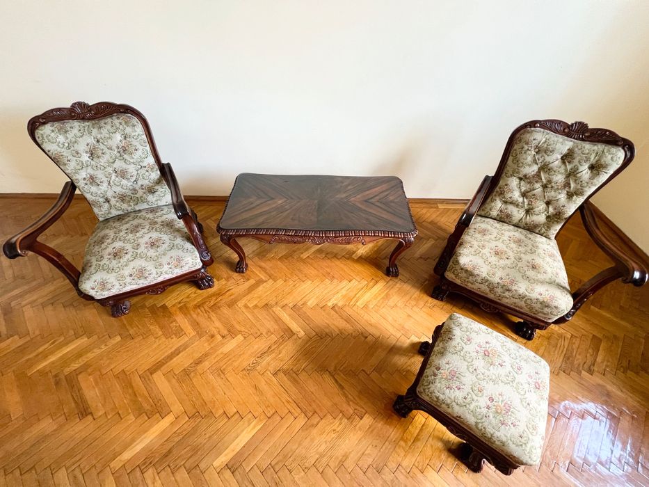 Set mobilier de arta, sculptat - lemn fag / nuc_Craiova