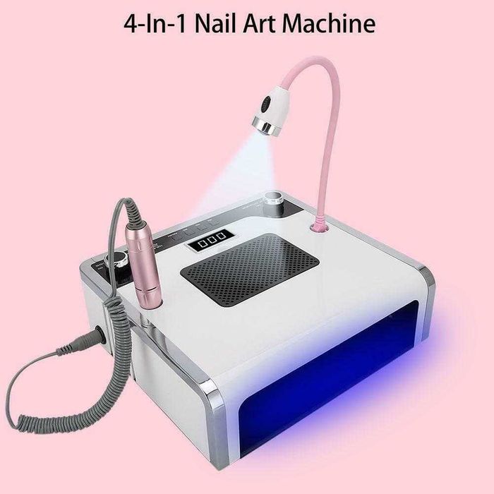 4 в1 Прахоул.,Ел.пила и ЛЕД/УВ Гел/Лак Печка-лампа 108 в. Черна и Бяла