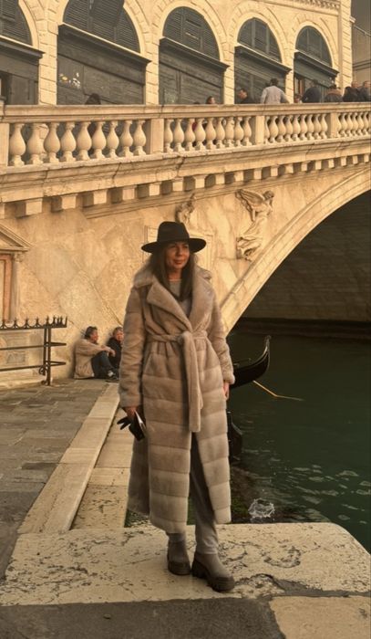 Палто faux fur от вълна и ангора