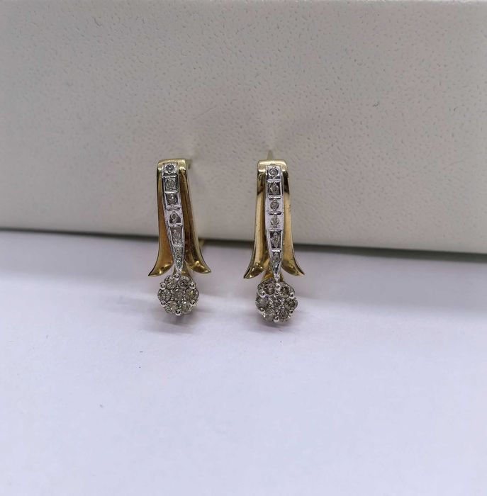 Серьги красное золото