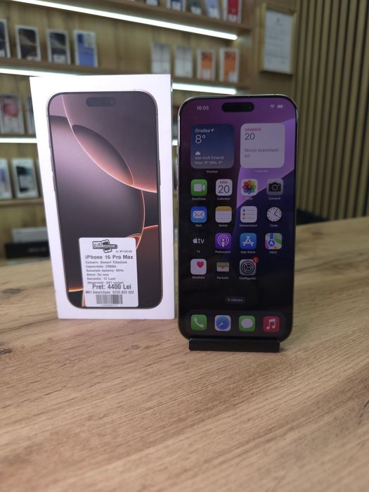 Iphone 16 Pro Max Desert 256Gb - Sanatate bat. 93% - Garantie 12 luni