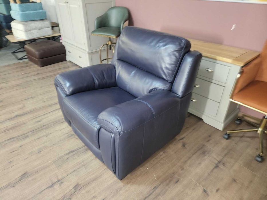 Син кожен фотойл