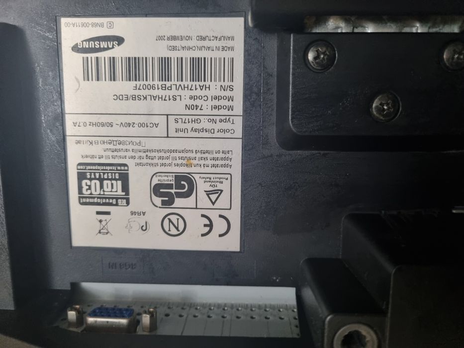 Монитор Samsung SyncMaster model: LS 17