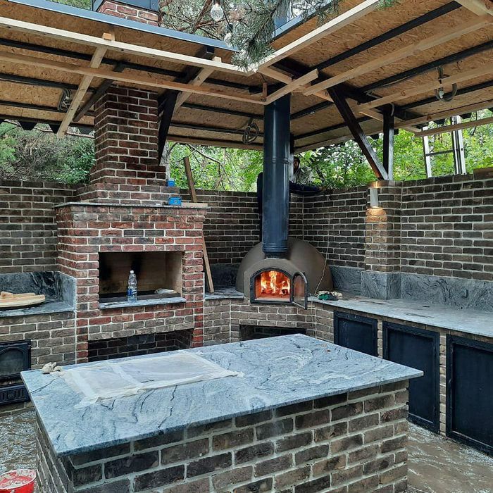 Летние кухни. Барбекю. Очаг кладка облицовка обслуживания.