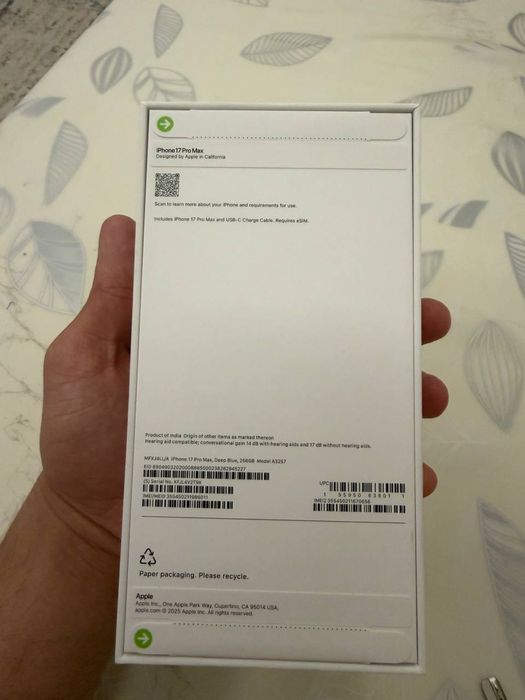 Iphone 17 pro max deep blue 256 tali LLa