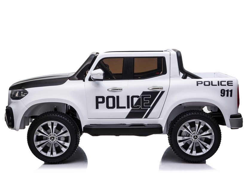 Masinuta electrica Mercedes POLICE X-Class 4x4 STANDARD #Alb