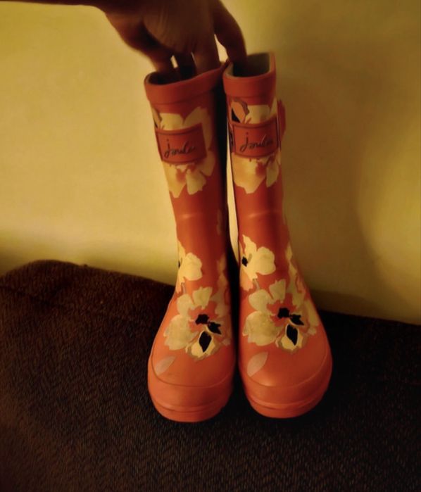 Cizme ploaie,cizme cauciuc roz Joules
