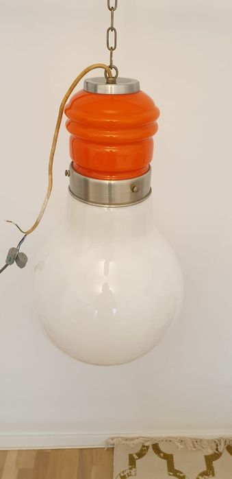Accesoriu decorațiune lumina vintage colectie opalina Italia 1960