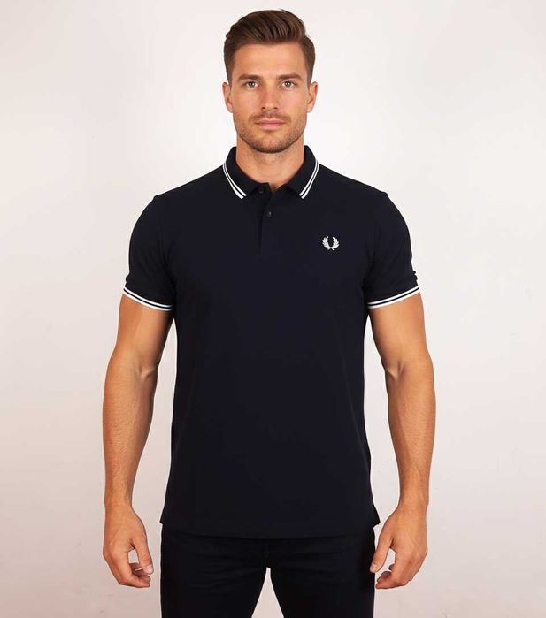 Fred Perry Twin Tipped Polo - Оригинална мъжка тениска с яка р-р 2XL