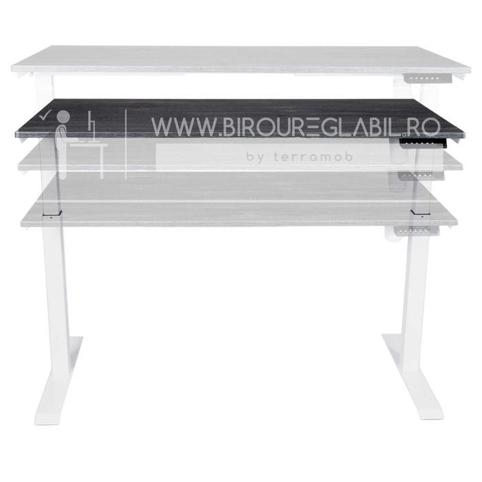 Cadru de birou reglabil pe inaltime profil PATRAT Negru/ALB