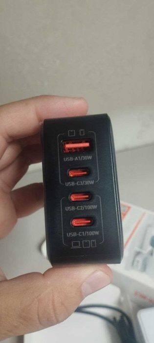 LODNIO 100W GAN Q408 Quvvatlovchi yangi. Зарядное устройство 100Вт